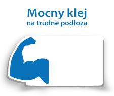 Naklejki z mocnym klejem kauczukowym na trudne podłoża.